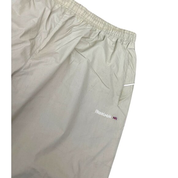 REEBOK Vintage Y2K 2000s Beige Splash Windbreaker Track Pants Mens 38x34 - Picture 2 of 6
